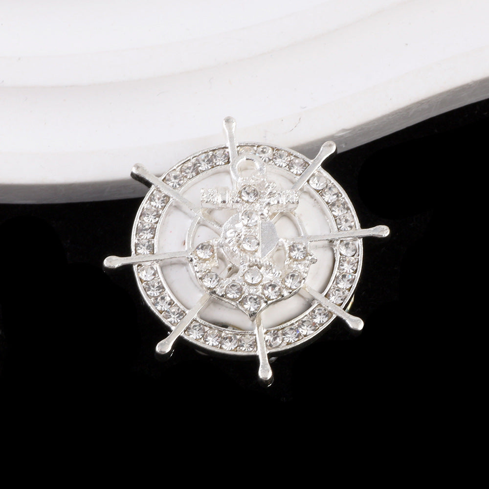 Wholesale 2pcs/pack New DIY Diamond Rotating Snow  Alloy Clay Straight Hole Beads Accessories