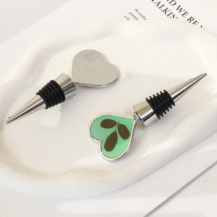 Wholesale Dried Flower Immortal Resin Red Wine Silicone Bottle Stopper