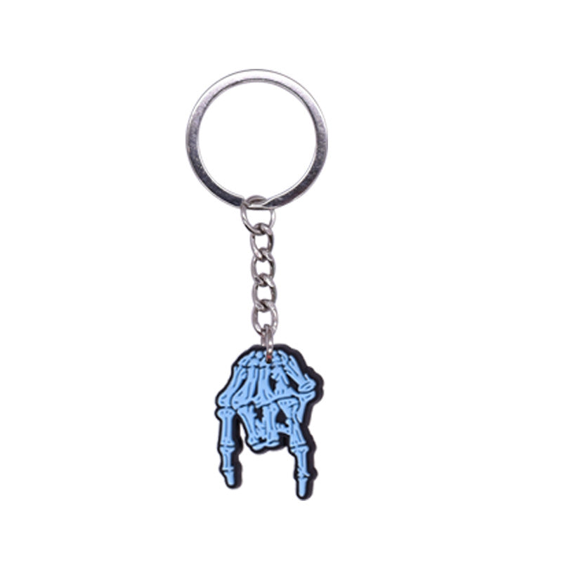 Wholesale 10pcs/pack Cartoon Horror Gesture PVC Keychain