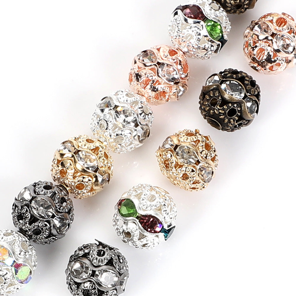 Wholesale 20pcs Hollow Out Single Thread Diamond Ball Spacer Beads