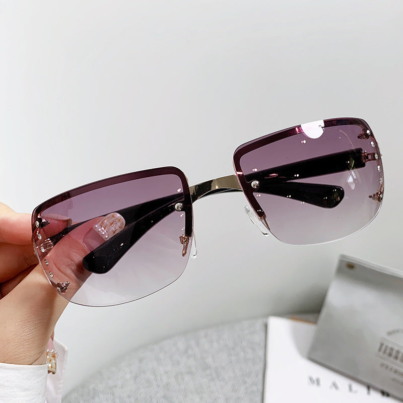 Wholesale Fashion Half-frame Driving Travel Slim Sunglasses