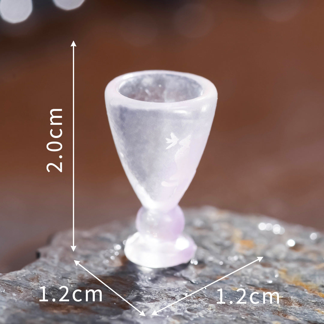 Wholesale Resin Goblet Ornament Dark sy Style Cartoon Butterfly Bird Micro Landscape Decor For Home Table And Gift Resale