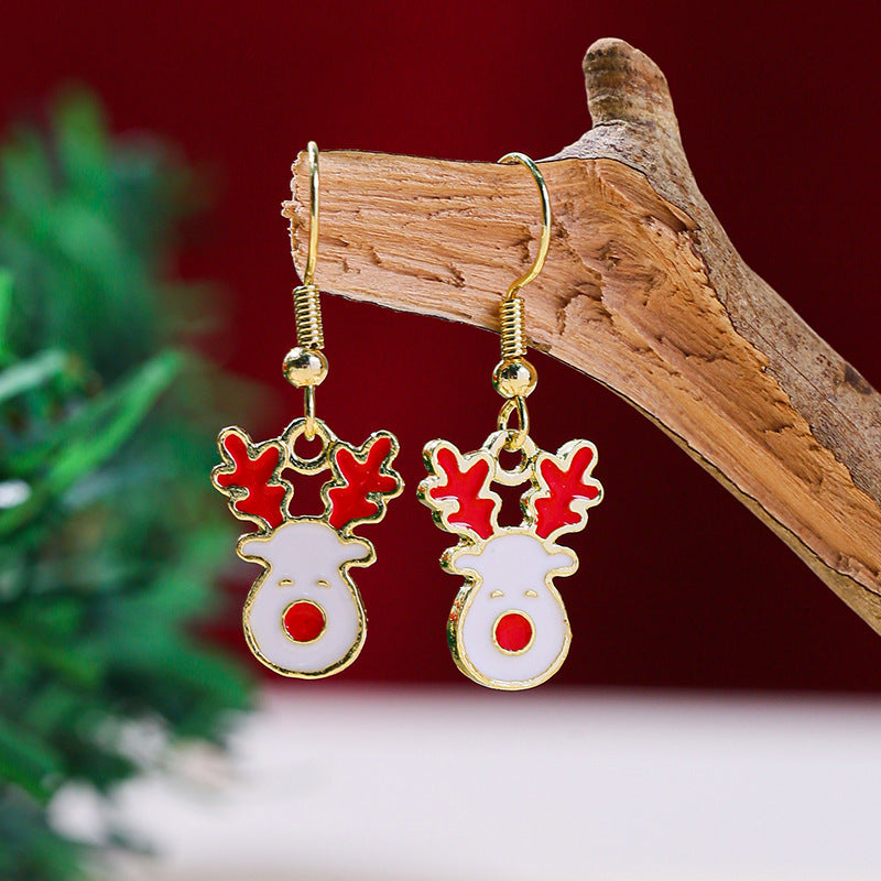Wholesale Christmas snowflake candy bell reindeer earrings