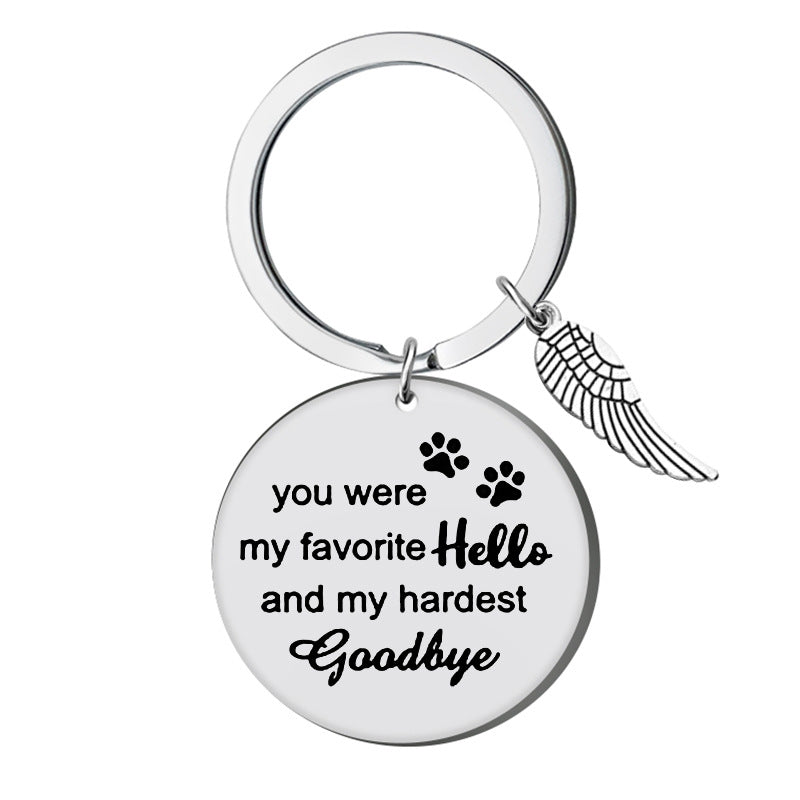 Wholesale Dog Tags GOODBYE Pet Stainless Steel Keychain