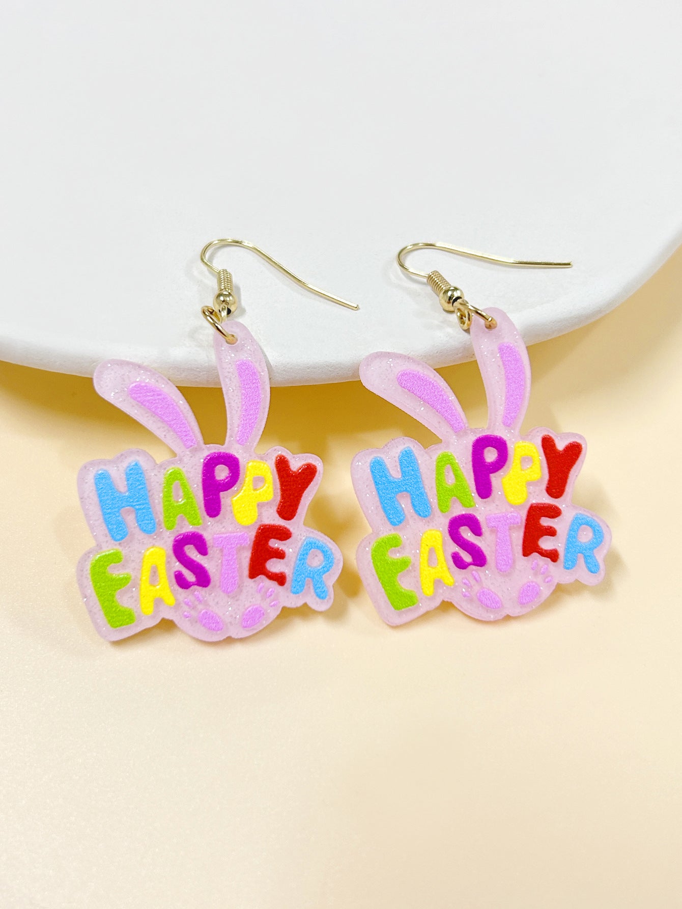 Wholesale Easter Acrylic Rabbit Earrings Cartoon Cute Pink Earrings