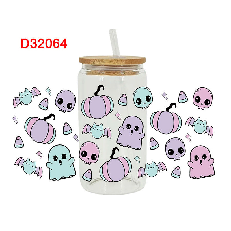 Wholesale Uv Transfer Sticker Glass Cup Crystal Label Crystal Sticker 16OZ UV DTF WRAPS