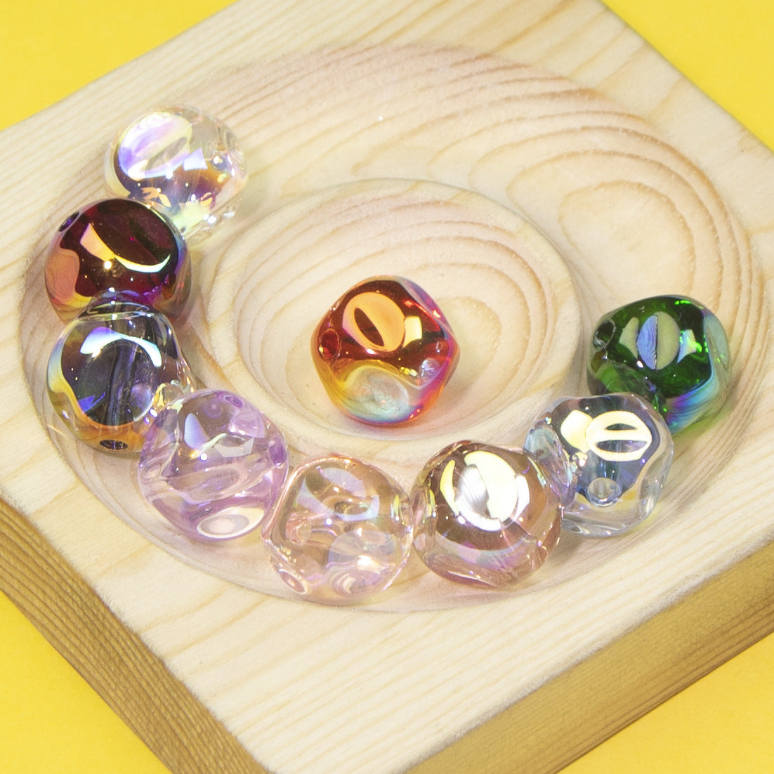 Wholesale 10pcs Fig Transparent Colorful Electroplated Beads