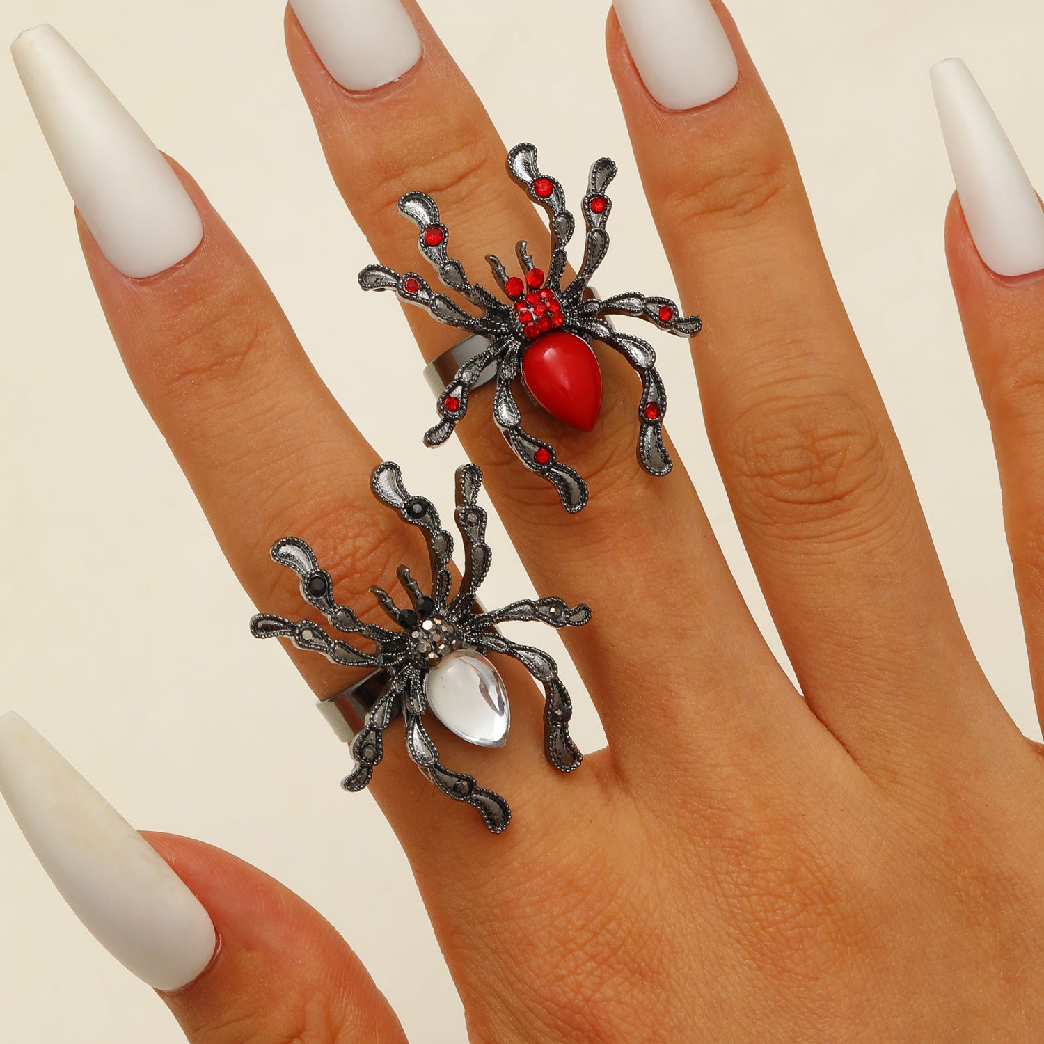 Wholesale Gothic  Ring Women  Dark Style Adjustable Zinc Alloy Finger Ring Jewelry Accessory Gift