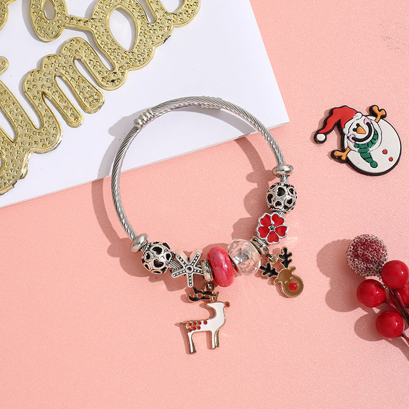 Wholesale Stainless Steel Christmas DIY Bracelet