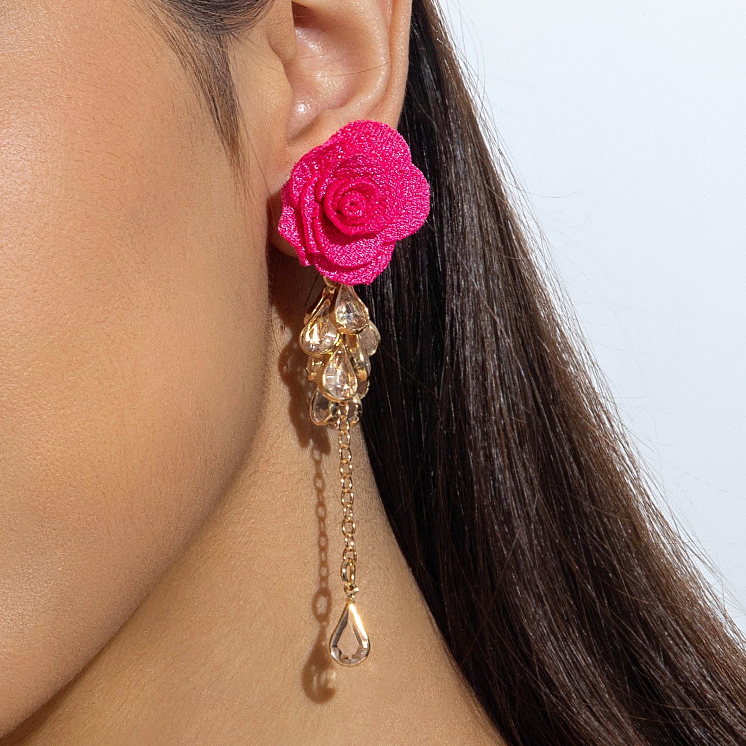Wholesale Long tassel flower Valentine' s Day earrings