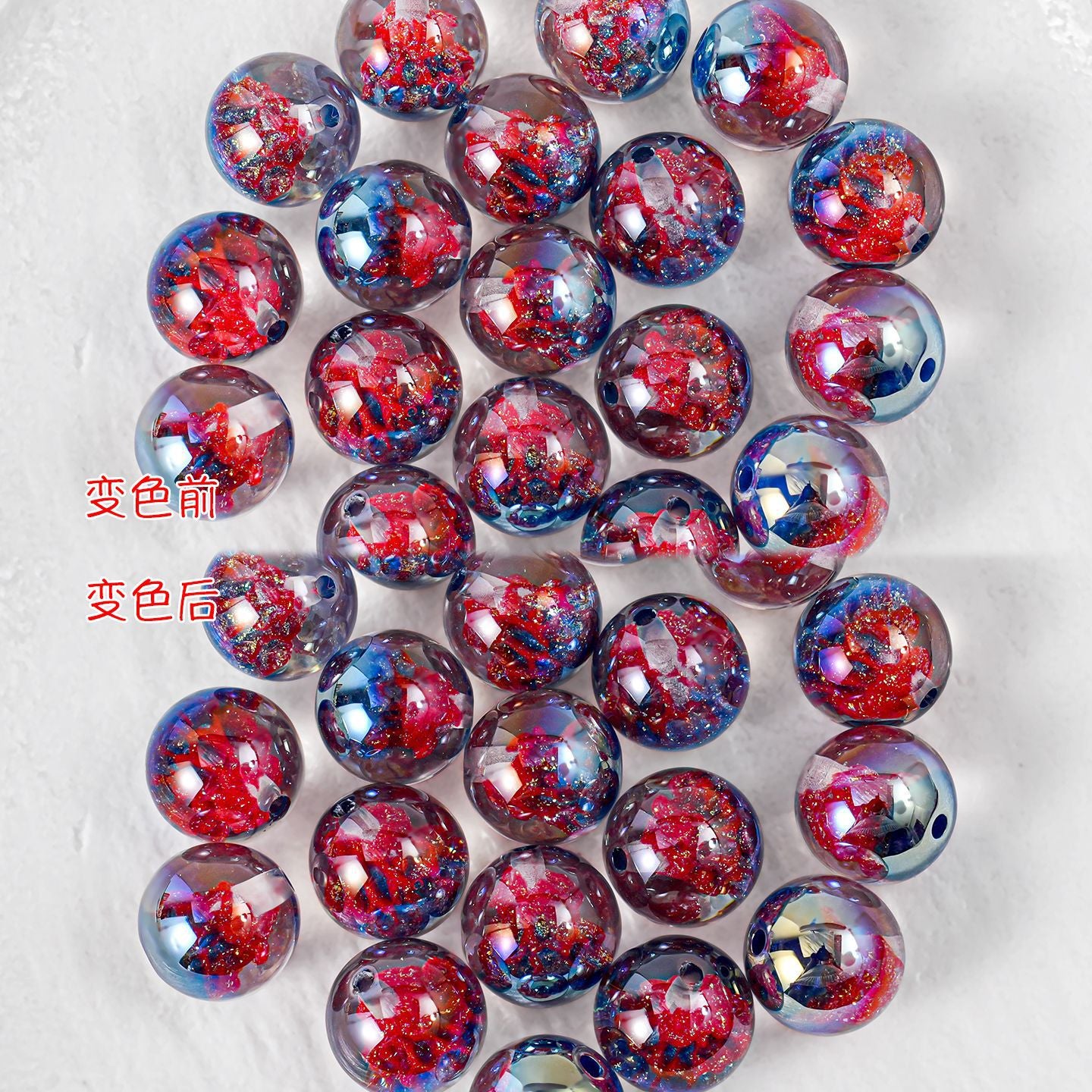 Wholesale 10pcs Luminous Color-changing 16MM Star-studded Christmas Tree Acrylic Beads
