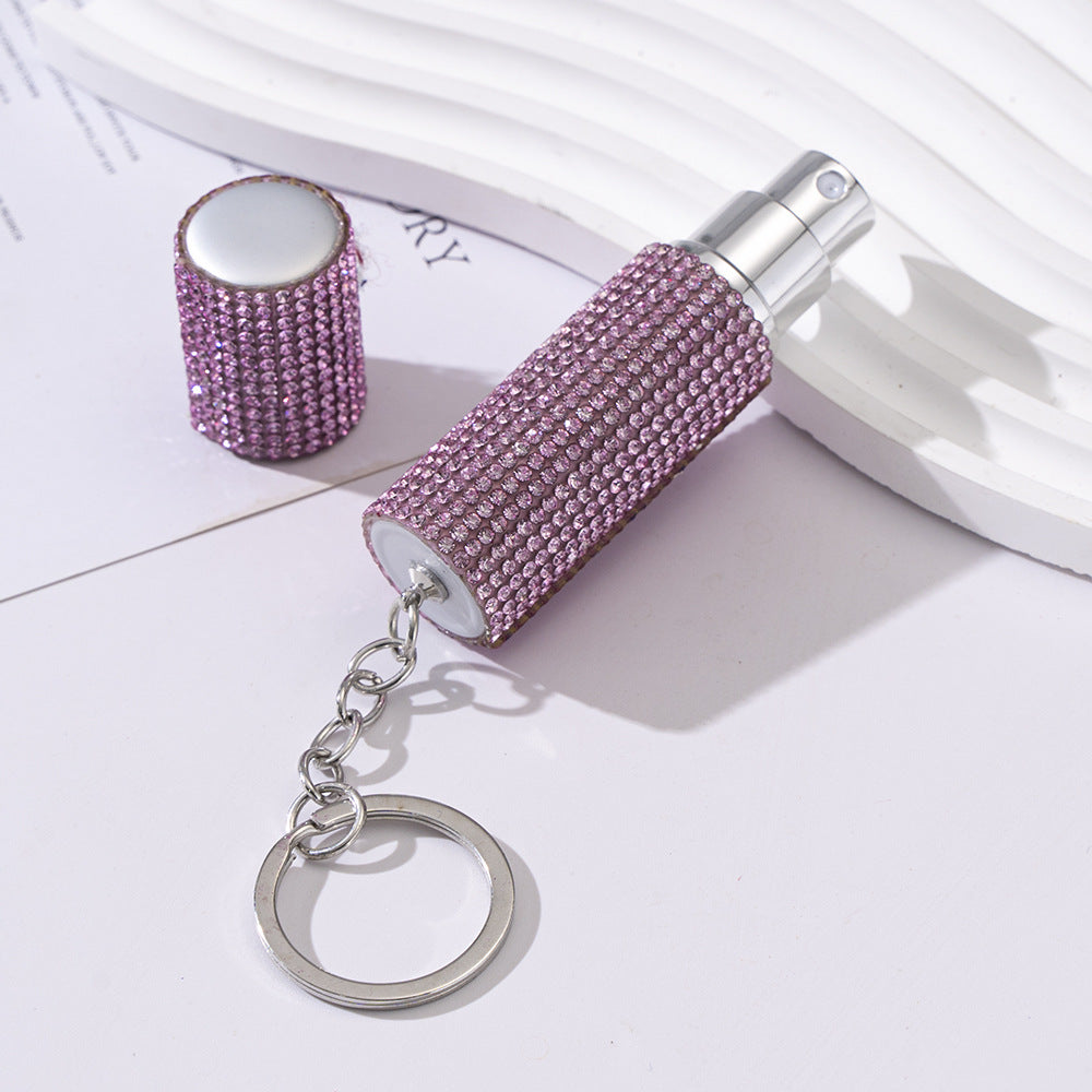 Wholesale Rhinestone Perfume Sub Bottled Metal Key Chain