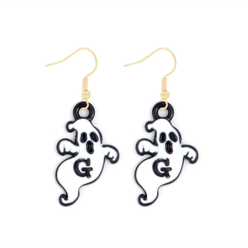 Wholesale Handmade Acrylic  Earrings Skull  Web Bat Design Trendy Jewelry Accessory For Party