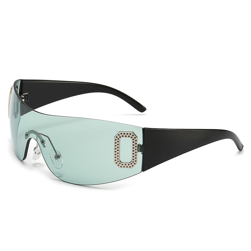 Wholesale of New Y2K Letter Integrated Sunshade PC Sunglasses