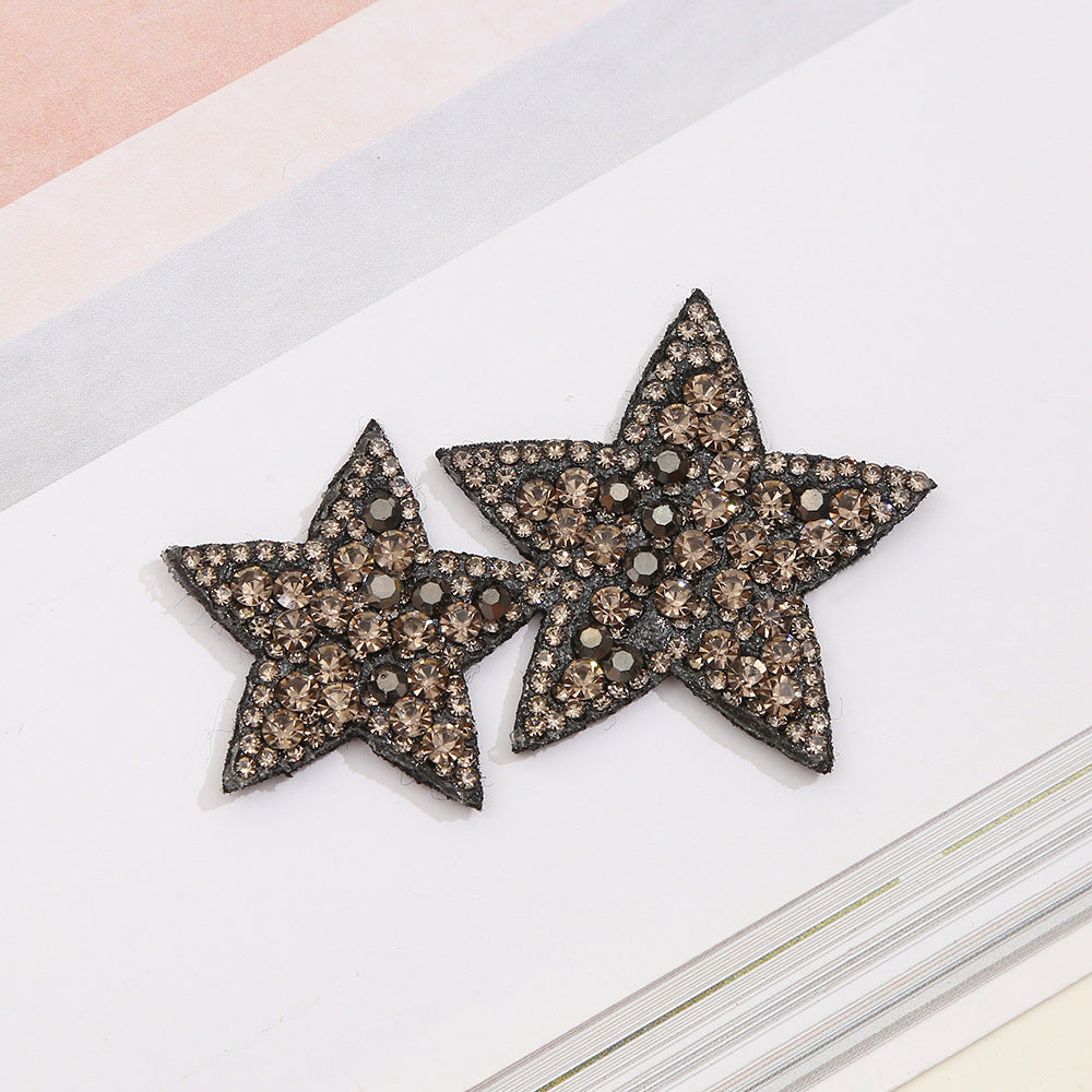 Wholesale 10pcs Full Diamond Pentagram Water Diamond Embroidery DIY Patches