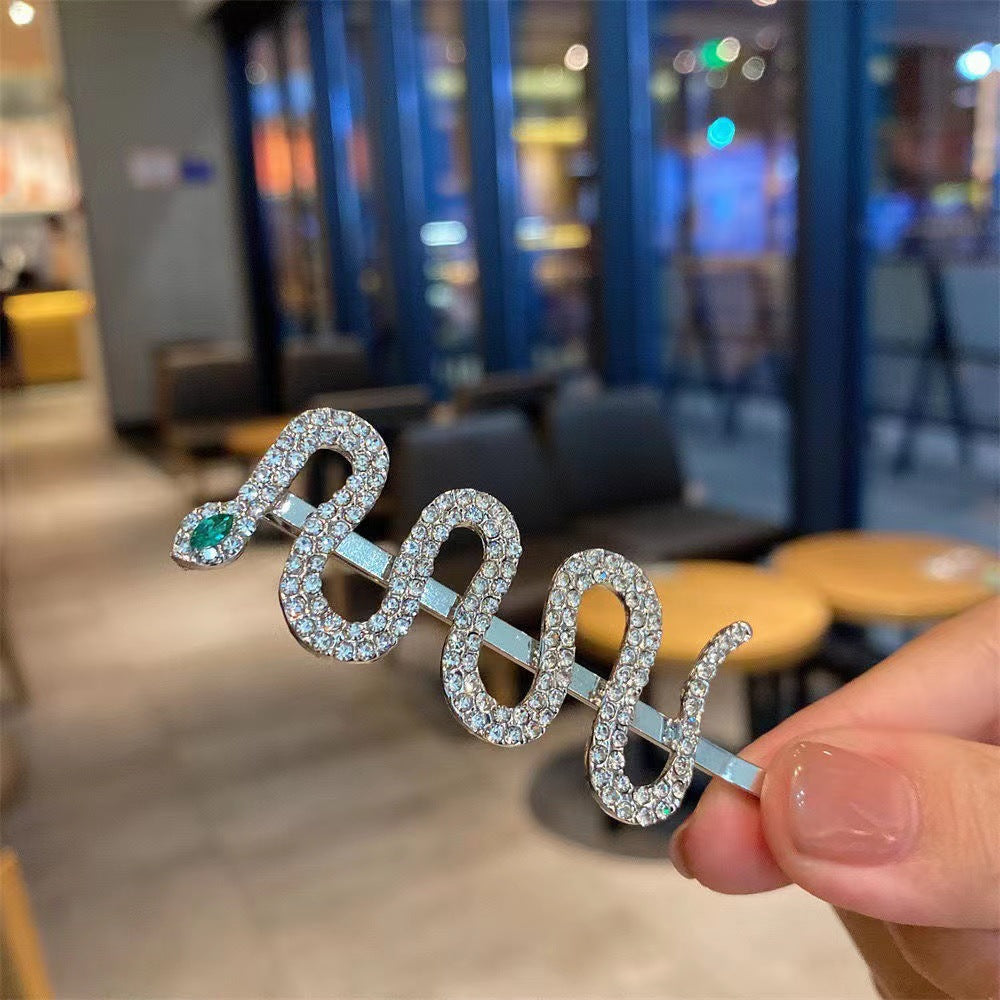 Wholesale Alloy rhinestone fashionable full diamond snake-shaped hairpin