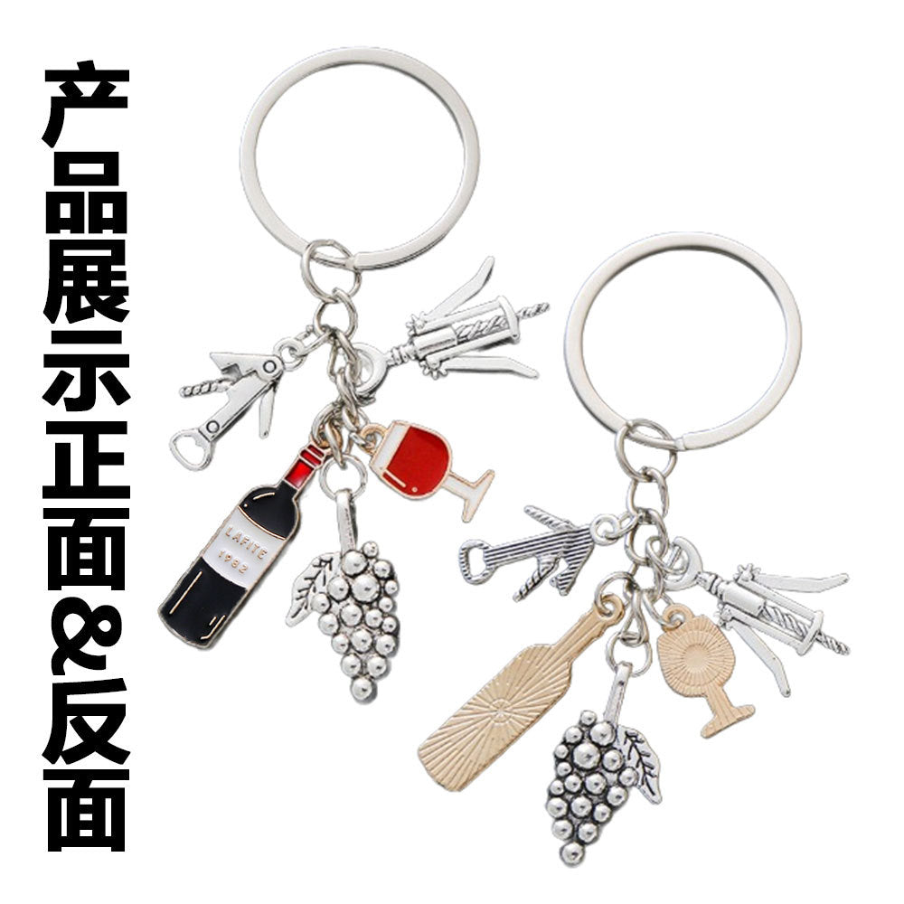 Wholesale  personalized oil grape wine keychain