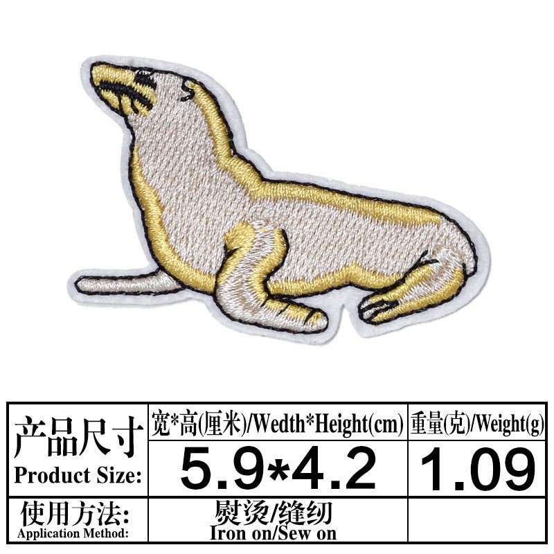 Wholesale Cartoon Ocean Animal Embroidered Patches DIY Sewing Craft Clothing Decoration Chic Fashion Accessory Boutique Resale