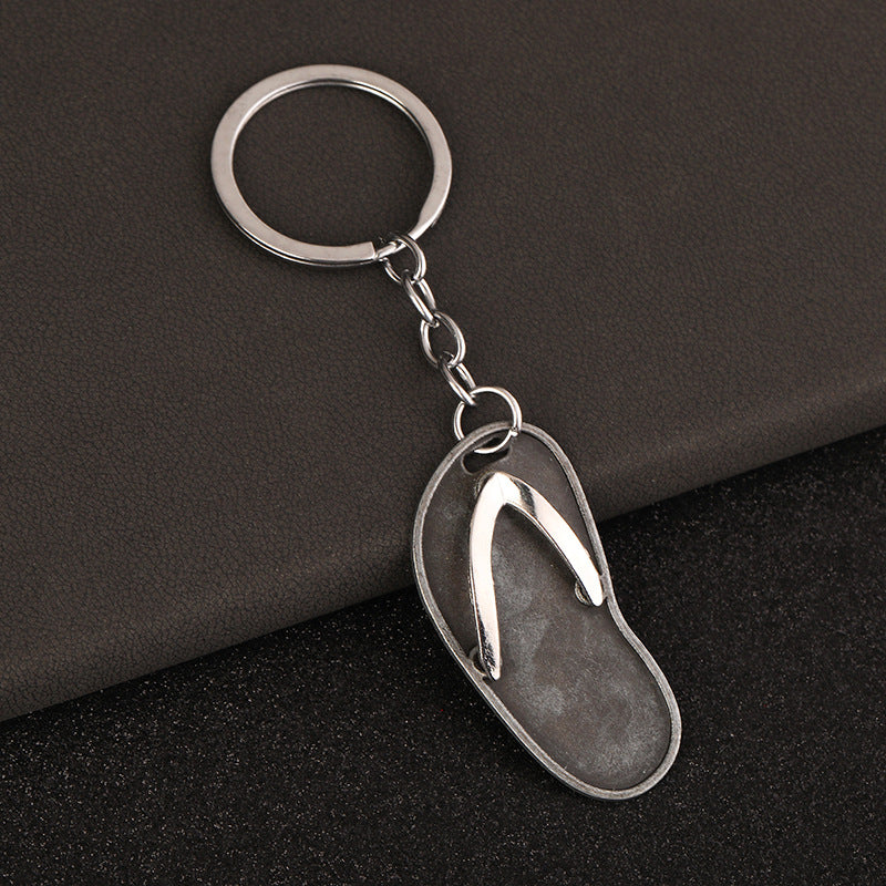 Wholesale Creative Mini Metal Flip Flop Keychain