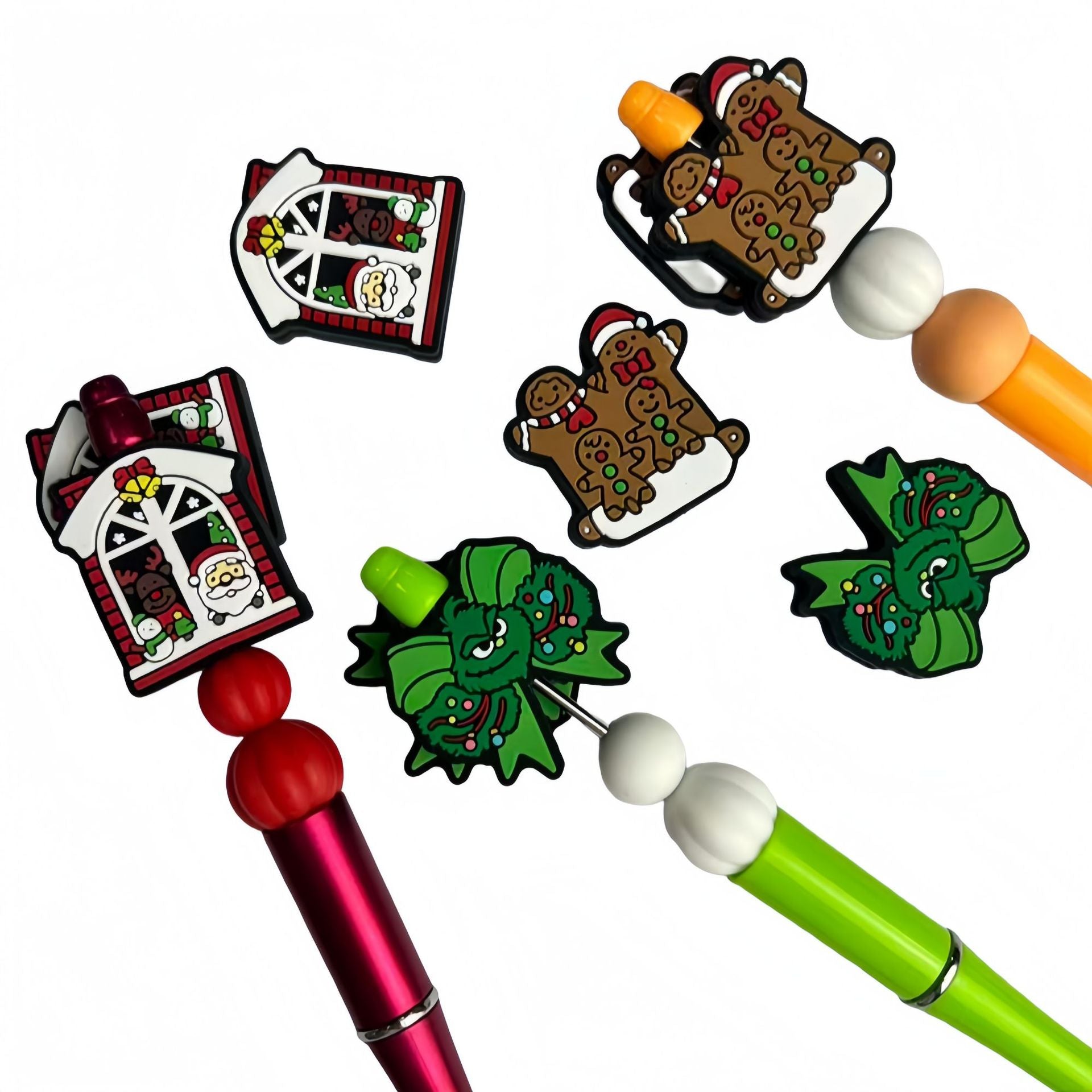 Wholesale 10pcs Christmas Silicone Food Grade Soft Baby Beads Focal Beads OLY Exclusive