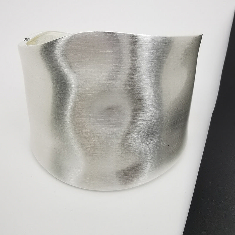 Wholesale Vintage Metal Wide Edge Gold Brushed Bracelet