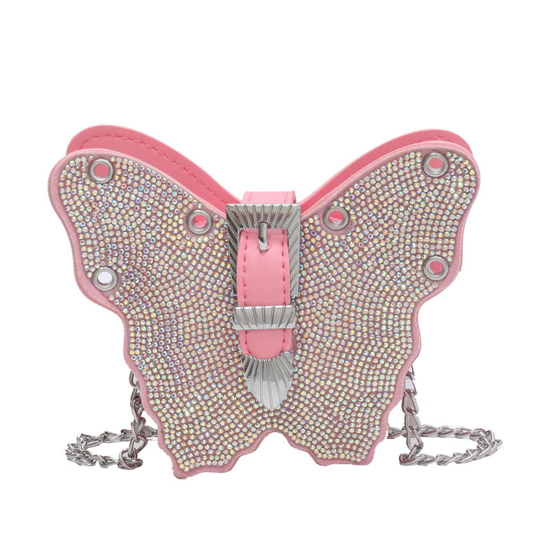 Bolsa de mariposa con diamantes de PU al por mayor