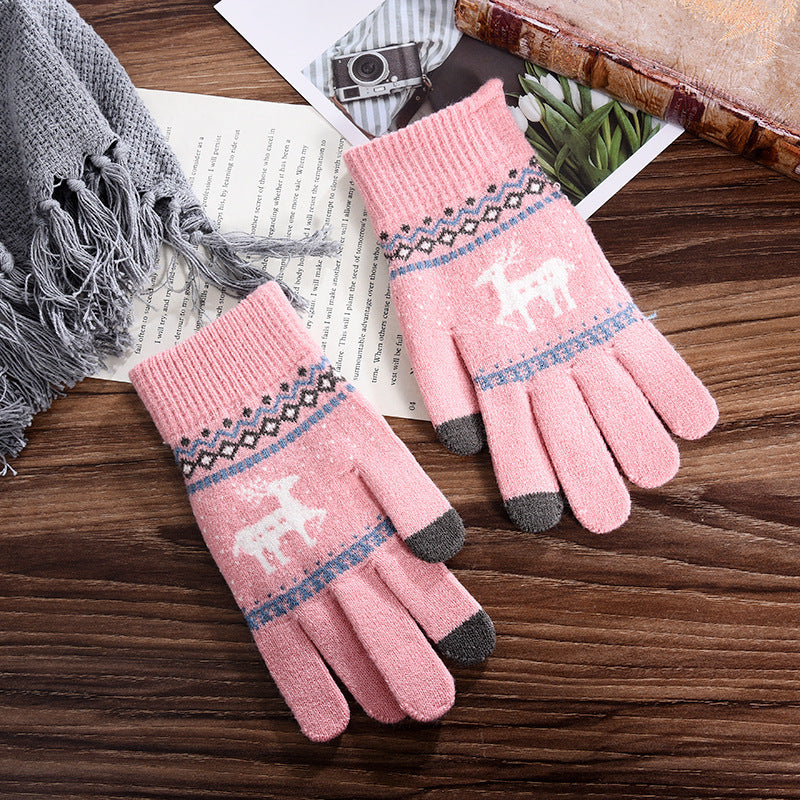 Wholesale Christmas Plush Knitted Gloves