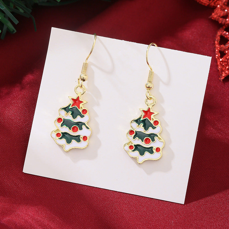 Wholesale Christmas snowflake candy bell reindeer earrings