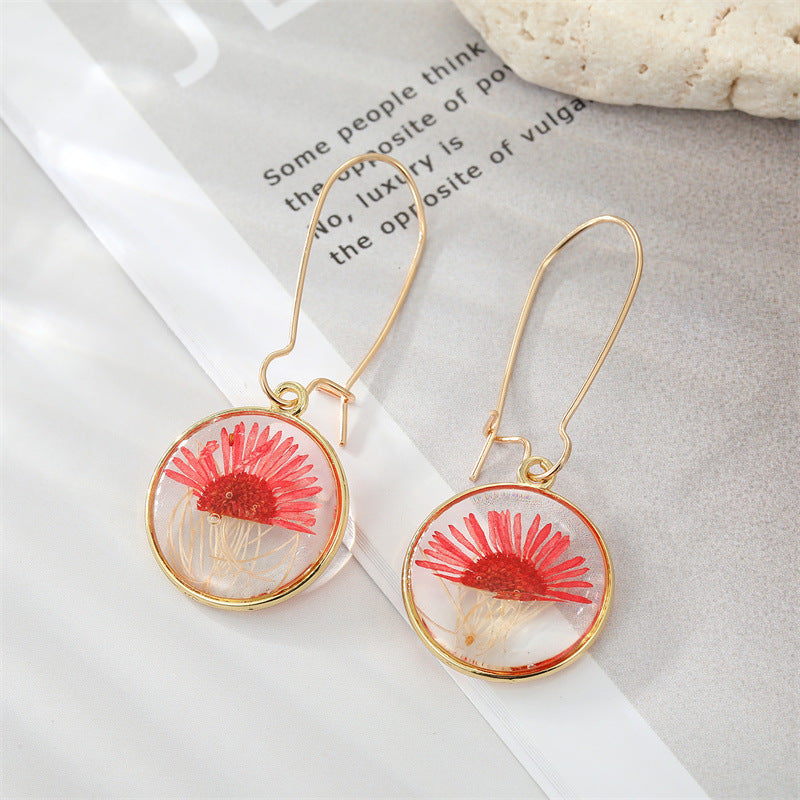 Wholesale Bohemian Colored Dried Flower Earrings