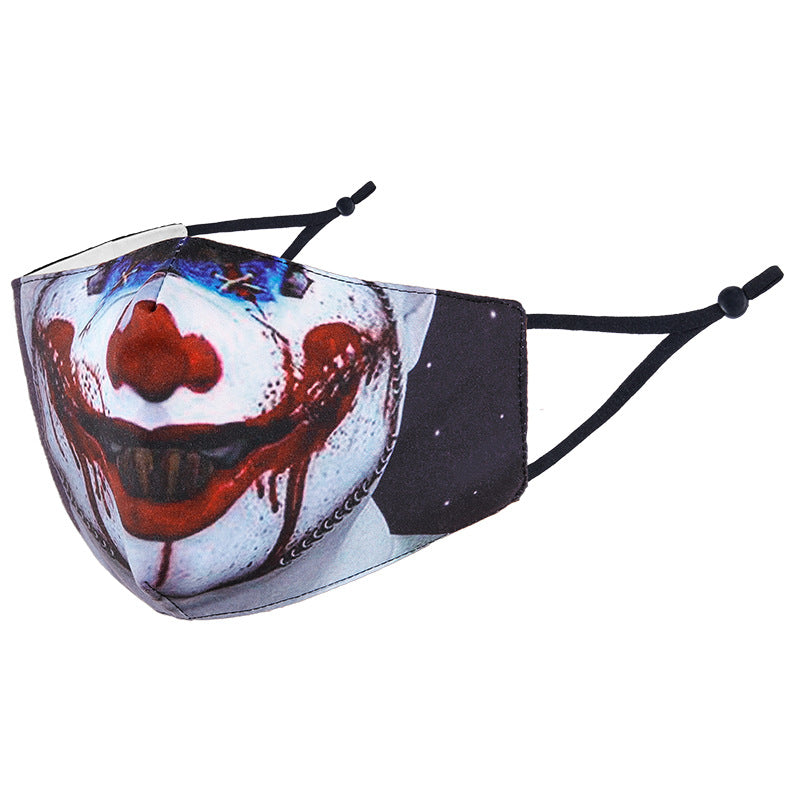 Wholesale 3D Halloween Three-layer Printed Simulated Face Spoof Cotton Mask