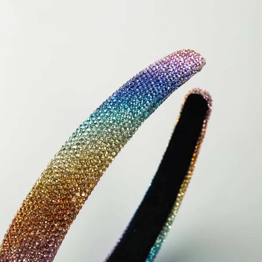 Wholesale Full diamond hair accessories rainbow net celebrity headband