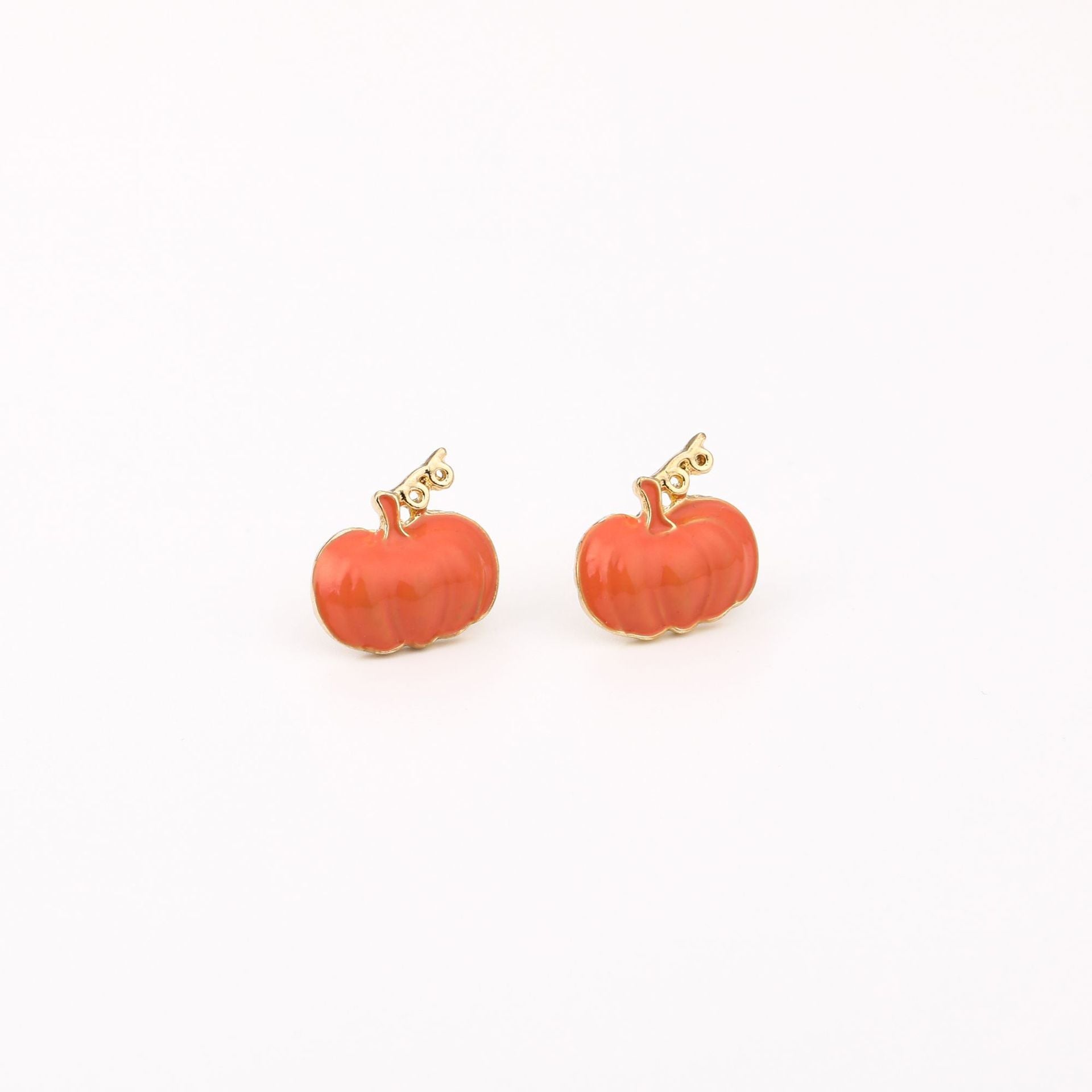 Wholesale  Pumpkin Earrings For Women Cute Small Zinc Alloy Drip Oil Design Creative Gift Trendy Jewelry Accessory For Boutique Resale