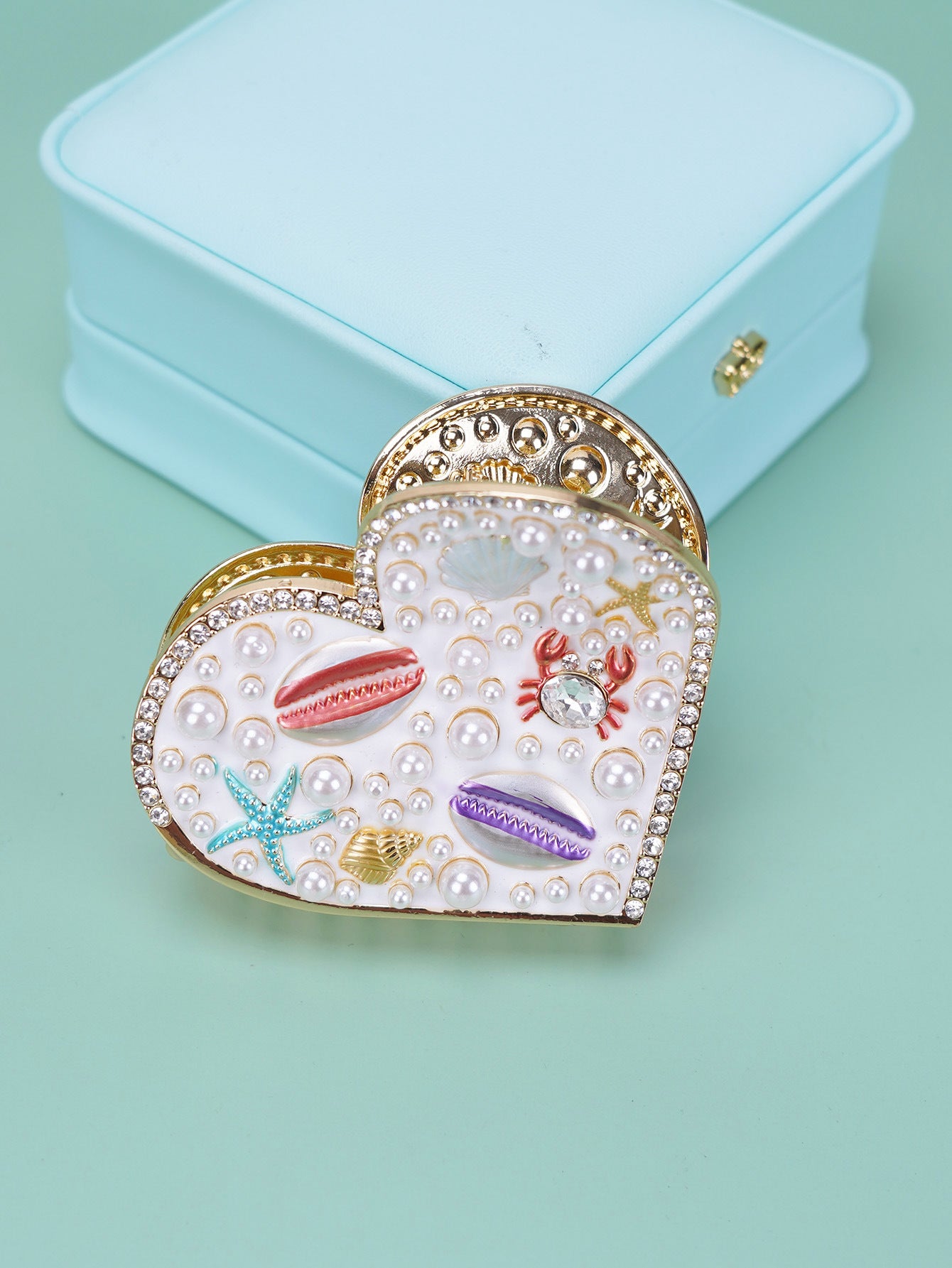 Wholesale Valentine's Day marine life love metal dripping women's fashion clip