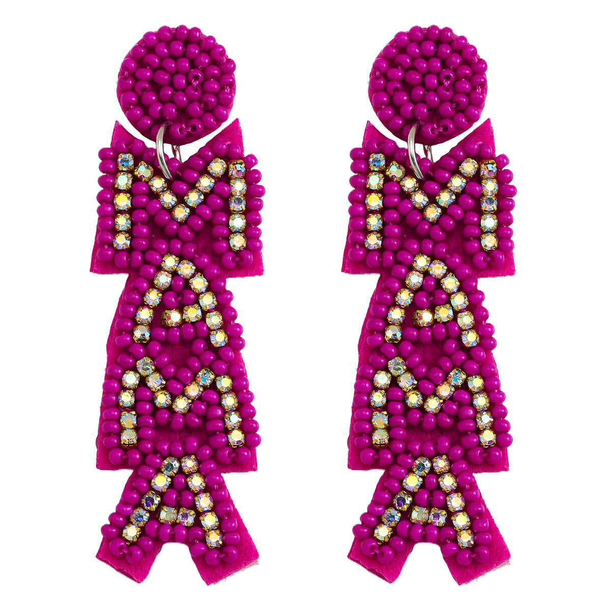 Wholesale MAMA Rice Pearl Diamond Earrings