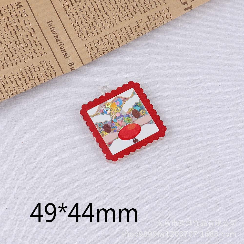 Wholesale 10pcs Cartoon Christmas Cube Hot Pot Quicksand Ornament Accessories DIY Patch FlatBack