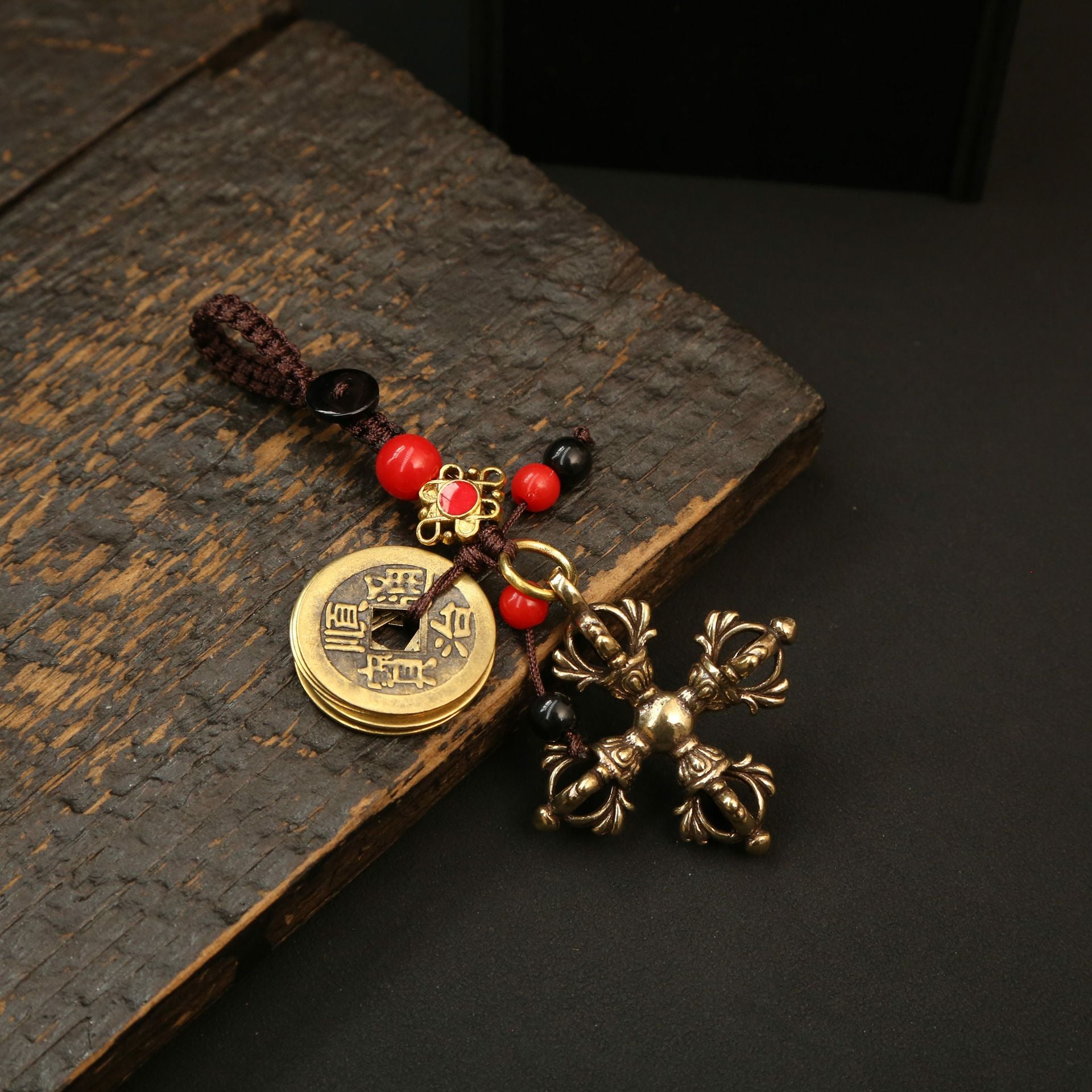 Wholesale Brass Cross Lotus Vajra Pendant Copper Craftsmanship