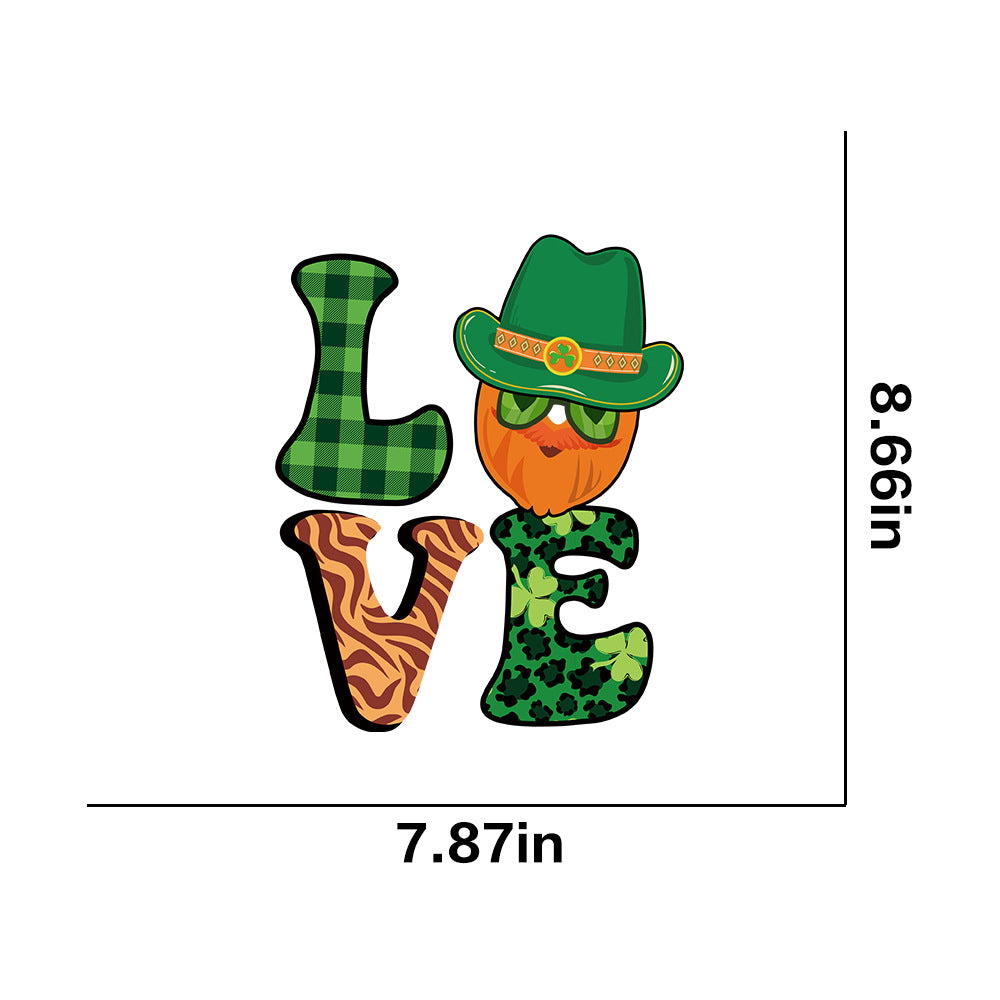 Wholesale 10pcs St. Patrick's Day Green Lucky Clover UV DTF Ready to Press Transfers Wraps