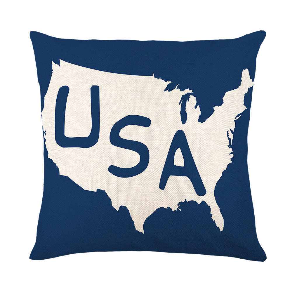 Wholesale Red Blue American Independence Day Polyester Pillow Covers