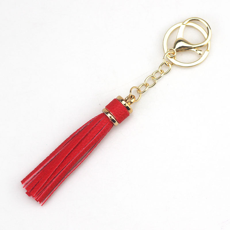 Wholesale Multicolor Leather Rope Tassel Keychain Accessories