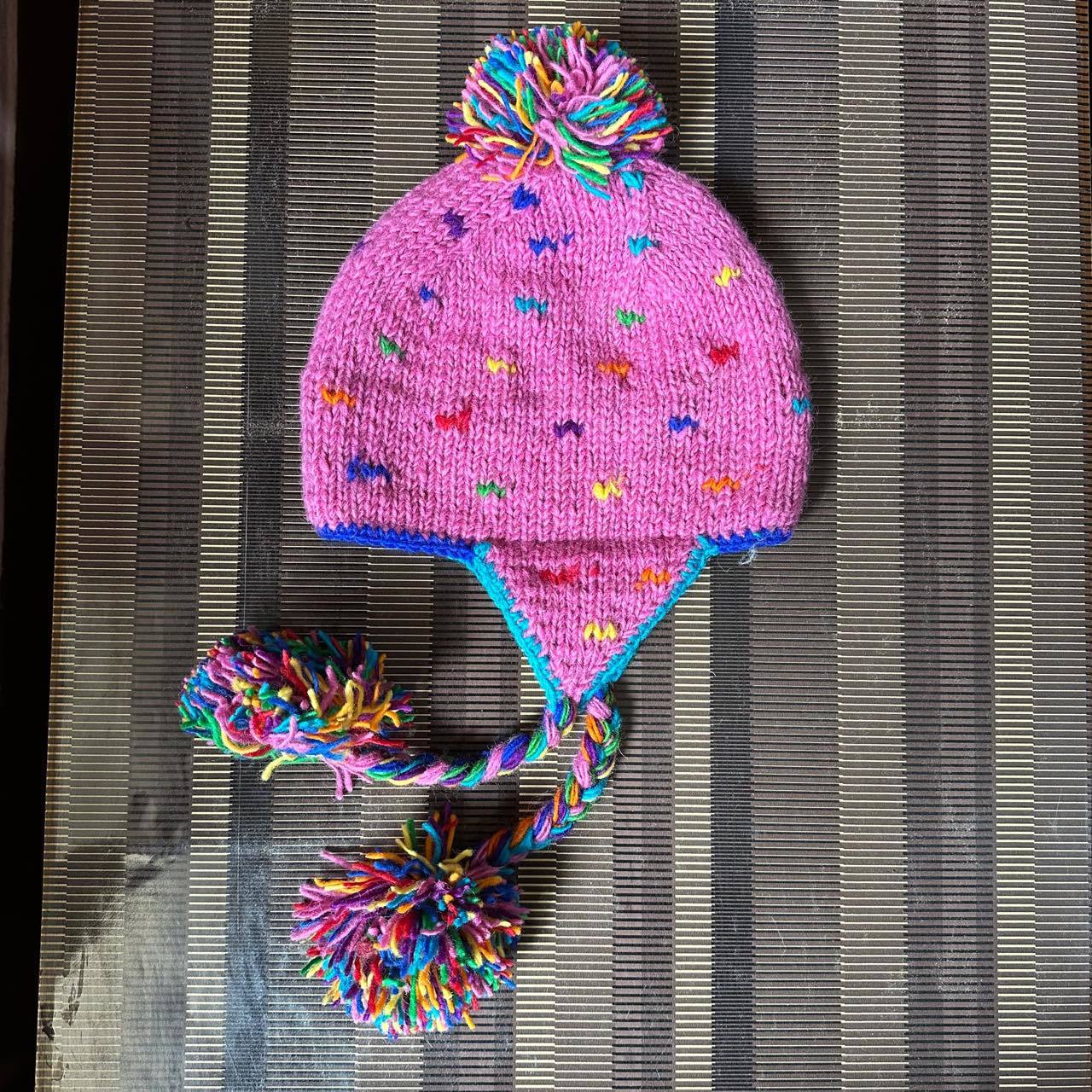 Wholesale Wool Warm Rainbow Plus Velvet Thick Earmuffs Beanie