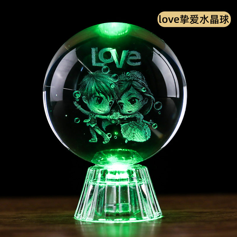 Wholesale Interior Carved Crystal Glass Handicraft Ornaments