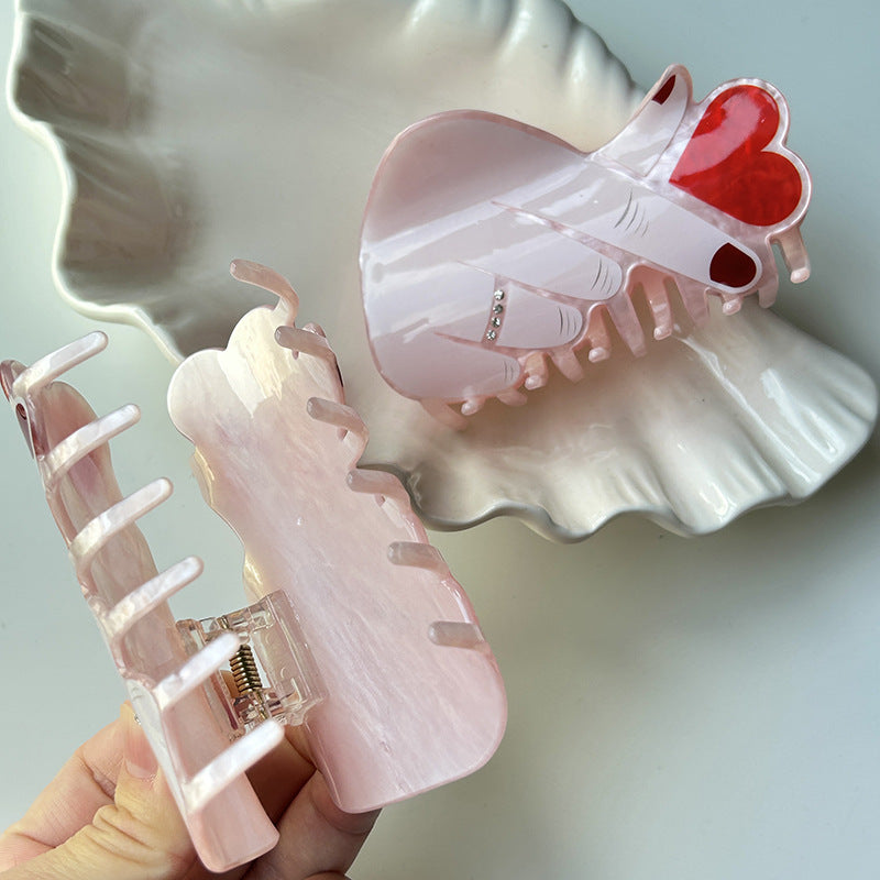 Wholesale Valentine's Day Personalized Acrylic Simple Fashion Point Drill Grab Clip Headwear