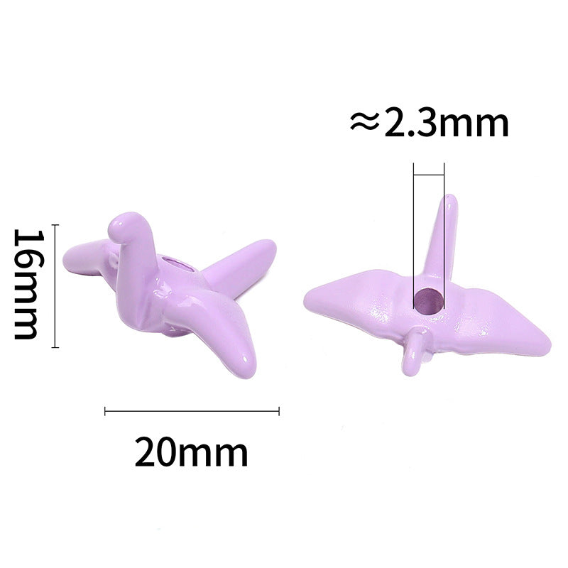 Wholesale  Random 100pcs/pack Colorful and cute 3D origami crane beaded necklace