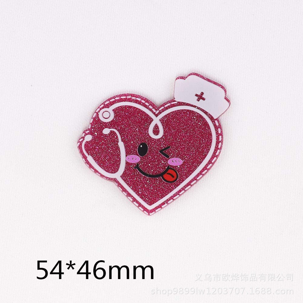 Wholesale 10PCS FlatBack Loose Powder Cartoon Bag Ornaments Acrylic Pins DIY Patch Accessories