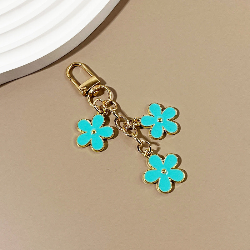 Wholesale color flower keychain creative bag pendant