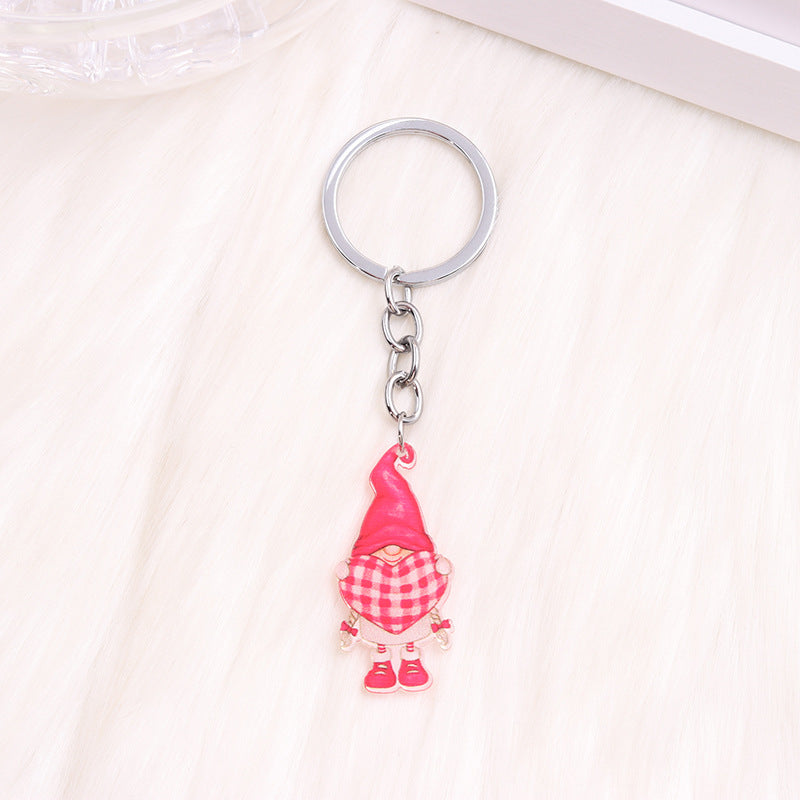 Wholesale Valentine's Day Love Dwarf Flamingo Rainbow Acrylic Keychain