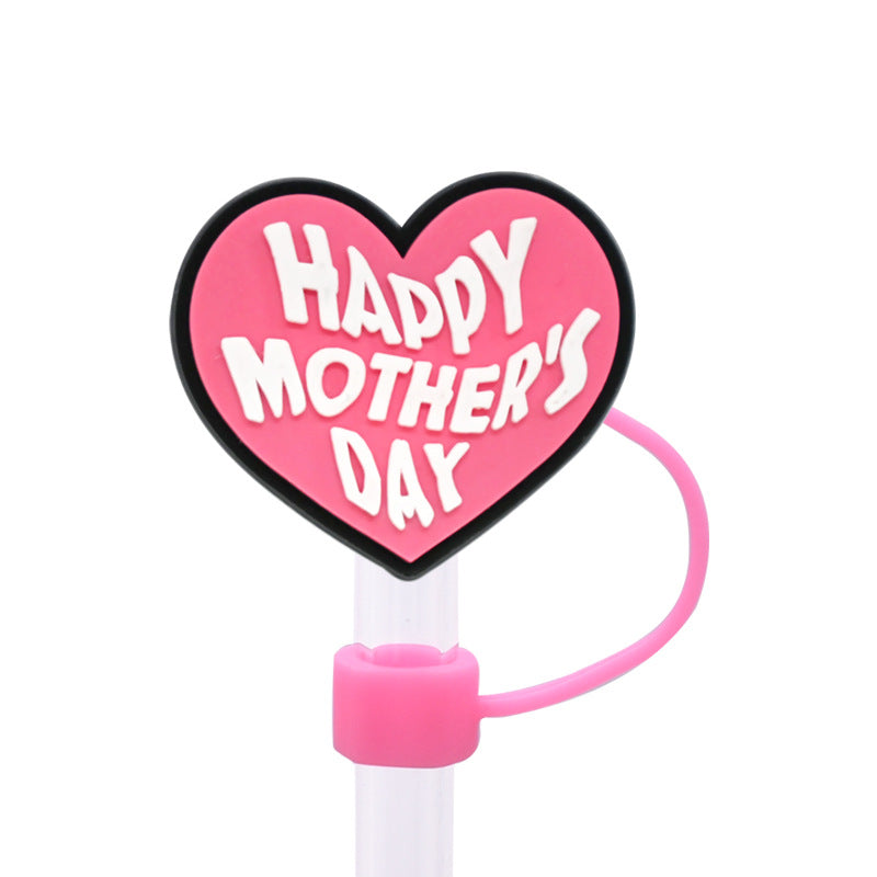 Wholesale  Random 100pcs/pack  Mother' s Day dust plug straw cap   Straw Tube Cap