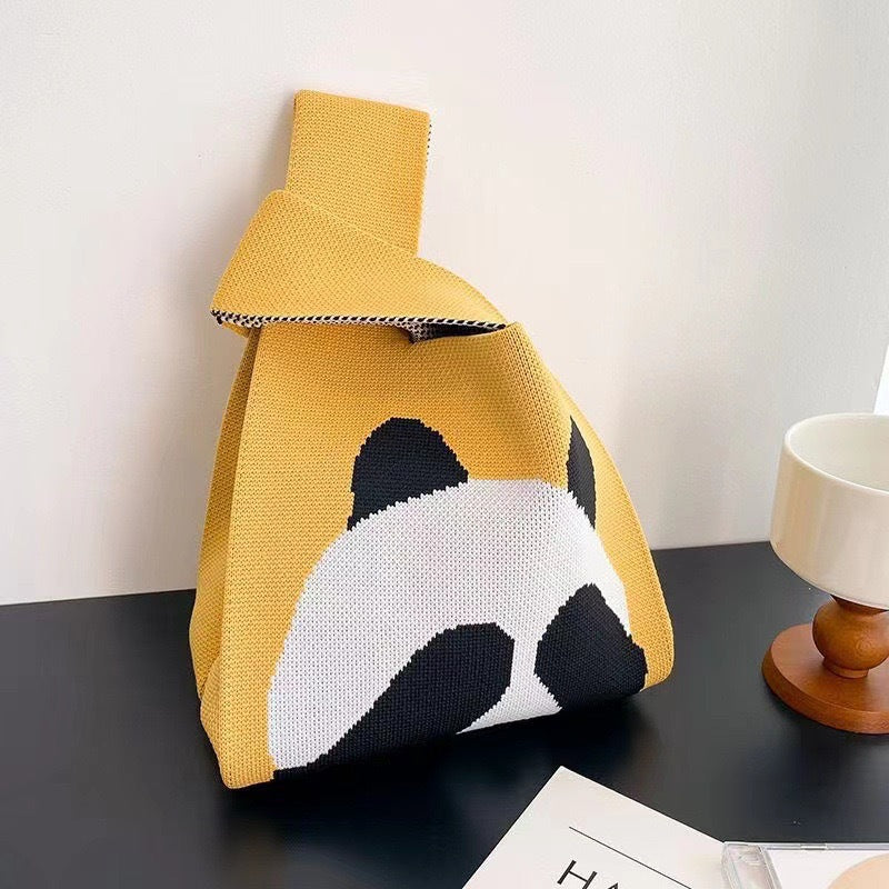Wholesale Knitted Cute Panda Handbag