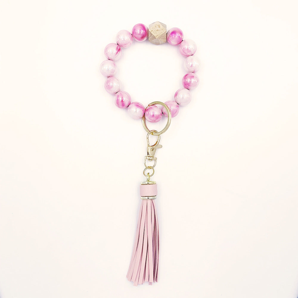 Wholesale Wooden Beads Tassel Bracelet Keychain