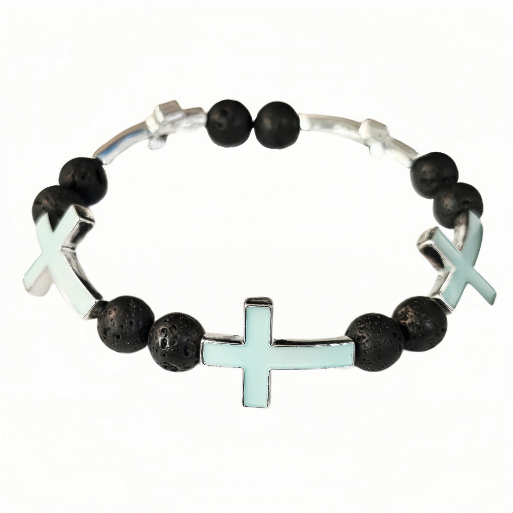 Wholesale Luminous Cross Bracelet Necklace Set